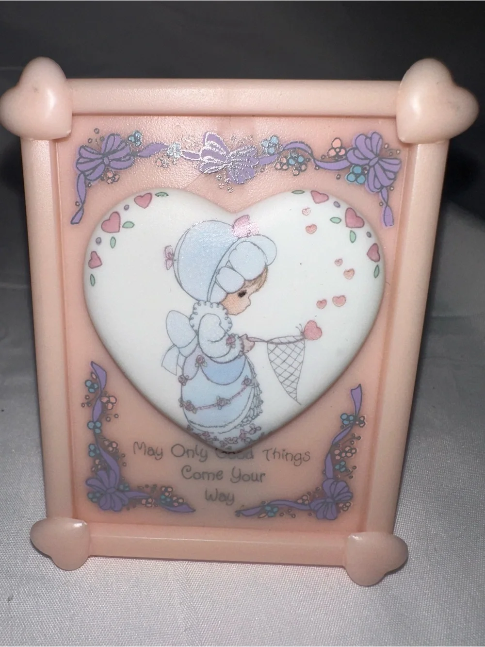 Vintage 1992 Precious Moments Heart Plaque May Only Good Things Come Your Way